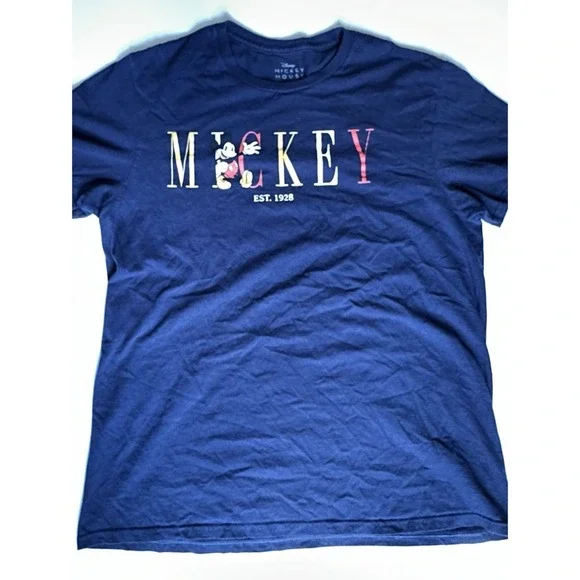 Mickey Mouse T Shirt Size Large Disney Est. 1928 Blue Men's Women's - Picture 3 of 4